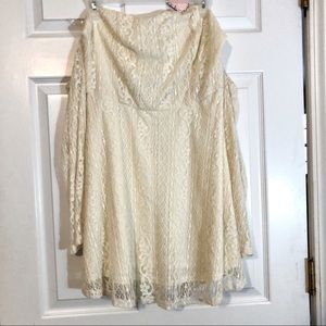 New Pink Owl Off Shoulder Lace Dress